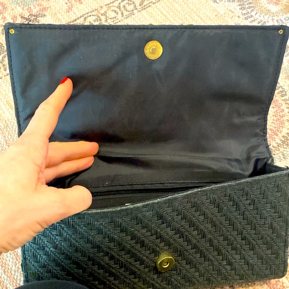 Black H&M Woven Clutch, Bamboo - Picture 3 of 4